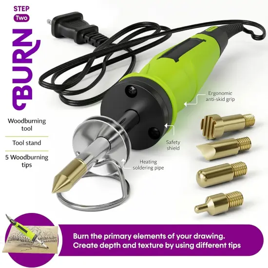 Beginners Wood Burning Kit for Kids and Teenage Boys & Girls Cool Easter Gifts for Boy or Girl Craft Projects Gift Idea for Older Children Teen Woodburning DIY Hobby Kits Art Activities {4}