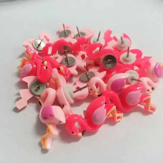 Flamingo Push Pins 30 Pieces Pink Thumbtack Cartoon Animal Push Pin Office Supplies for Message Photo Postcard Note Paper Decorative Pins(Flamingo) {5}