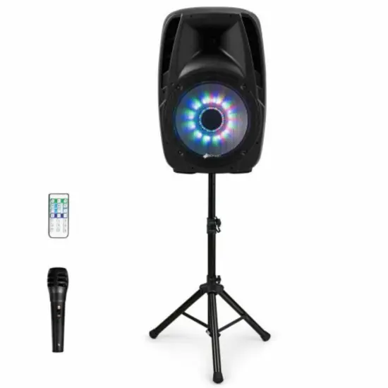 Active 2-Way Speaker with LED Lights, Mic Input and Remote Control {3}