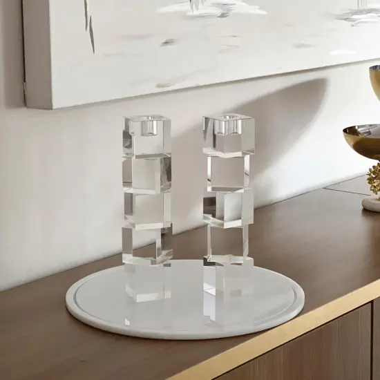 Crystal Taper Candle Holder {4}