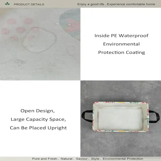 Rectangular Folding Laundry Basket, waterproof Canvas Basket, gift basket {4}