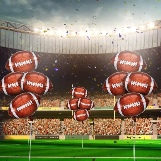 Football Balloons Football Rugby Shaped Aluminum Foil Balloons for Sport Themed Rugby Birthday Party Decor, 26 Inch(12 Pieces) {4}