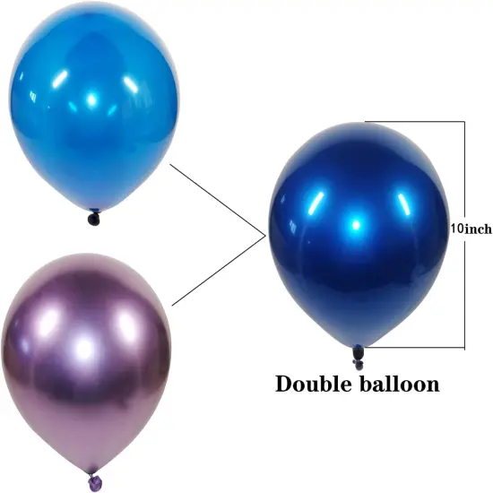 Metallic Royal Blue Balloons 50pcs 10 inch Metallic Blue Balloons Double Layer Blue Balloons are More Durable Suitable for Wedding Birthday Party Balloon Decoration {2}