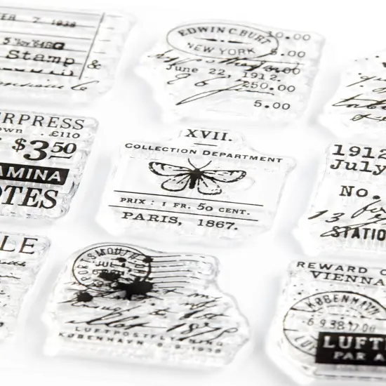1 inch Small Vintage-Style Collage Stamps on 4x4 inch Sheet by Wintertime Crafts {3}