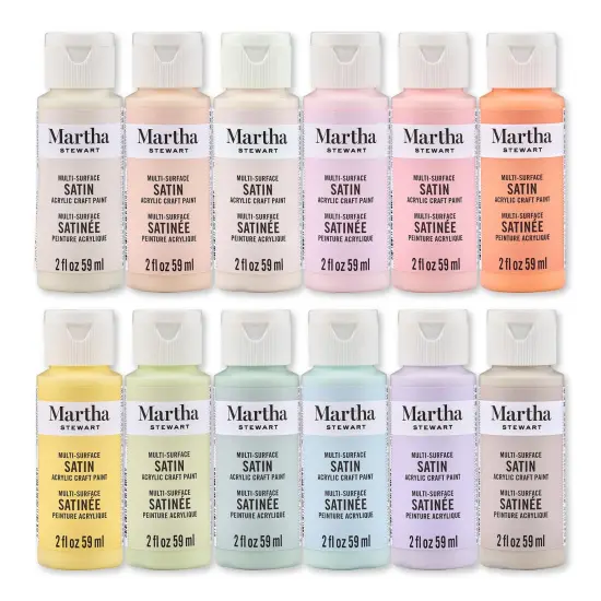Martha Stewart&trade; Hushed Hues - Multi-Surface Satin Paint Set - 12 pc. - 68662 {1}