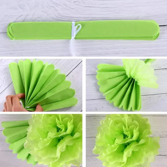 Red Tissue Paper Pom Poms, 12in Paper Flower Balls Hanging Party Decorations, Pack of 12 {2}