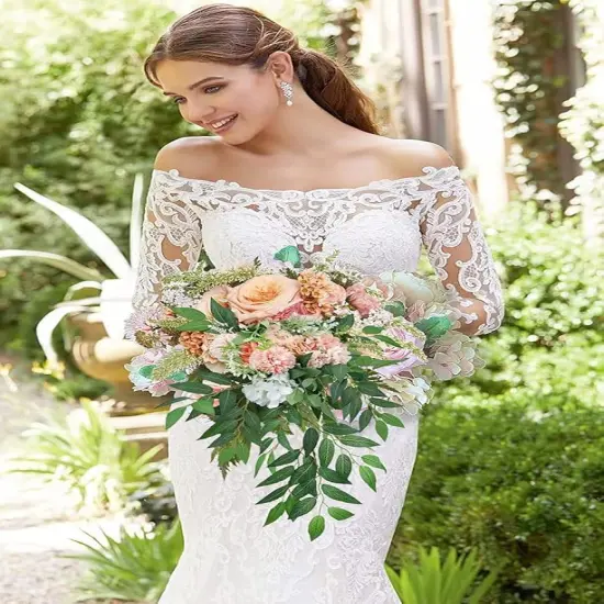 12Pcs Italian Ruscus Greenery Stems Artificial Silk Greenery Leaves Garland Vines Hanging Spray for DIY Wedding Arch Bouquet Filler Table Centerpieces Home Indoor Decor {3}