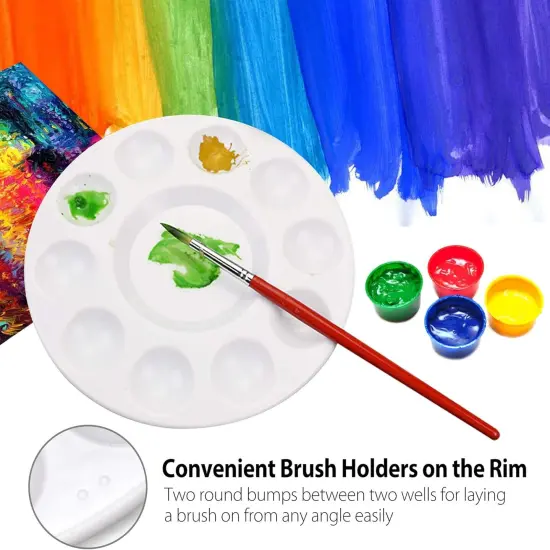 Paint Tray Palettes, 32 Pack Plastic Paint Pallets, Painting Tray Palette, Round Paint Holder Tray, DIY Craft, Art Painting, Classes, Play Party {2}