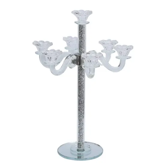 Tall Crystal Candelabra 7 Arms Gold/Silver {3}