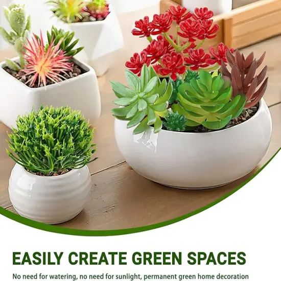 Artificial Succulents Plants, 16pcs Fake Succulents Plant for DIY Home Floral Wall Garden Office Party Decoration Colorful (Unpotted) {3}