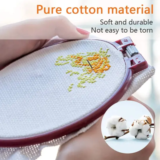 Classic Reserve Aida Cross Stitch Fabric, 14 Count White Cotton Cloth for Embroidery (59 x 39 Inch) {5}