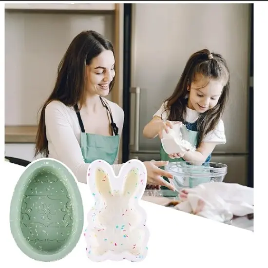 Easter Egg and Bunny Silcone Mold 2 PC {6}