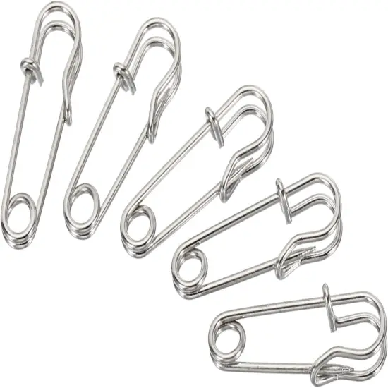 Safety Pins 1.06 Inch Large Metal Sewing Pins for Blankets Skirts Crafts Brooch Making Silver Tone 20Pcs {1}