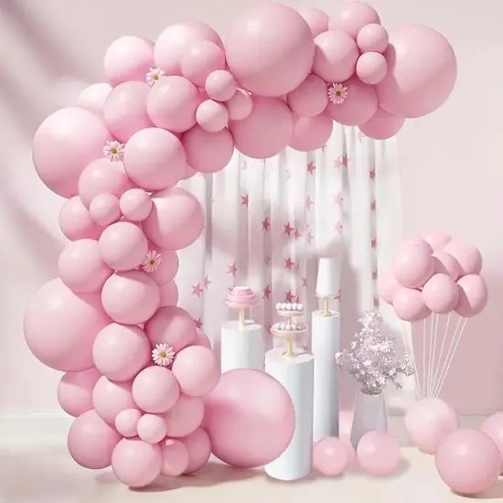 Pink Balloon Arch Kit, Pastel Balloons of Different Sizes Pack of 18 12 10 5 Inch for Birthday Party or Gender Reveal Party Balloon Arch as Graduation Wedding Baby Shower Party Decorations {1}