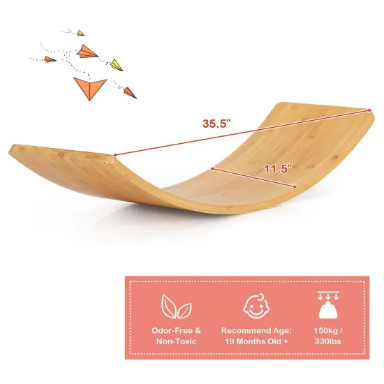35.5 Inch Wooden Wobble Balance Board for Toddler and Adult {5}