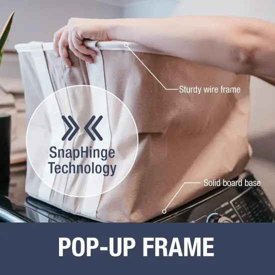 Collapsible Laundry Basket Hamper - LUXE Mocha 2-Pack 60L - Space Saving Storage Organizer with Handles Foldable Home Organization {5}