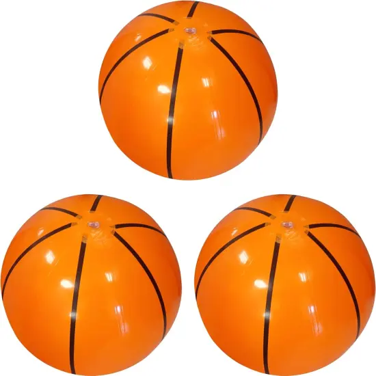 4E's Novelty 20"" 3 Pack Inflatable Basketballs - Basketball Party Decorations & Supplies {1}