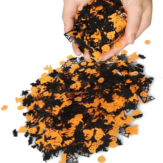 Halloween Party Table Scatter Confetti Sequins - Pumpkin Spider Webs Witches Glitter Paillettes for DIY Crafts, Baby Shower Decor, Trick or Treat Party Sprinkles Confetti Decorations Supplies 30g {5}