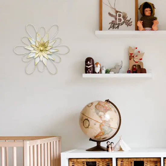 hogardeck Metal Flower Wall Decor - 13" Metal Floral Wall Decoration for Bedroom, Living Room, Bathroom, Kitchen, Outdoor Wall Art {2}