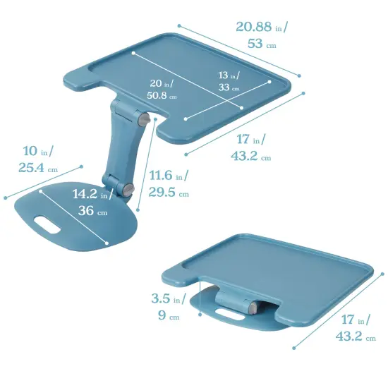 The Surf Folding Portable Lap Desk, Large, Flexible Seating Peacock Blue {2}
