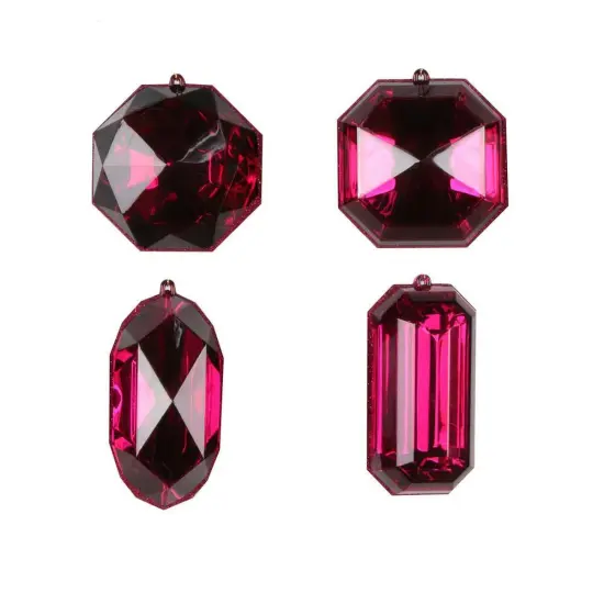 4-5" Acrylic Jewel Assortment Ornament: Burgundy (Set 4) {1}