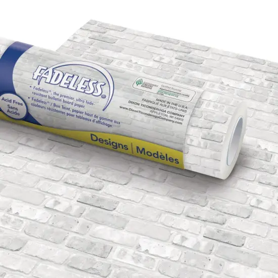 Bulletin Board Art Paper, White Brick, 48" x 50', 1 Roll {1}
