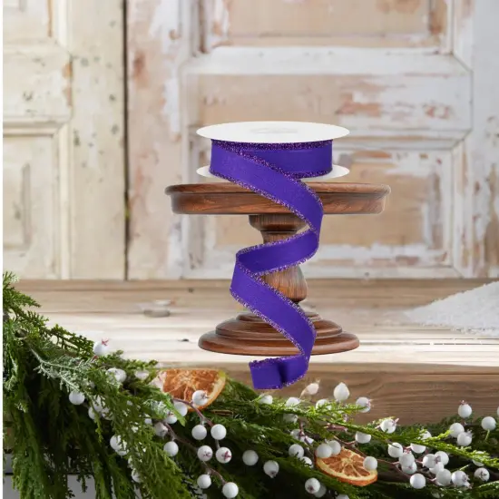 7/8" Fuzzy Edge Ribbon: Purple (10 Yards) {5}