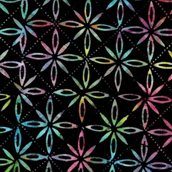 Black Starflowers & Dots Cotton Wideback Fabric per yard {1}