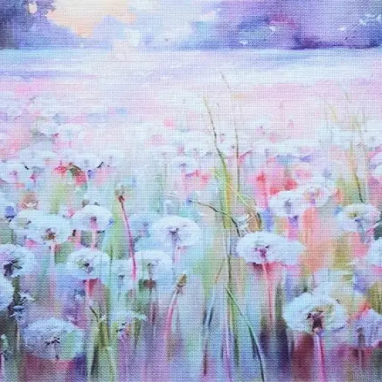 Poppy Field Designer Printed AIDA Fabric. Canvas for embroidery with an applied backgroundKF-1080A {1}