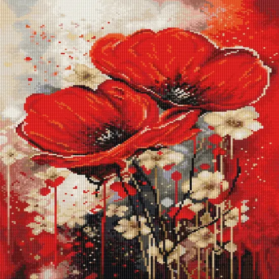 The Dance of The Poppies B7046L Counted Cross-Stitch Kit {1}