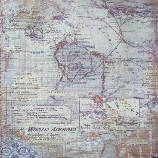 Lavender Letters Designer Printed AIDA Fabric. Canvas for embroidery with an applied backgroundKF-1271A {1}