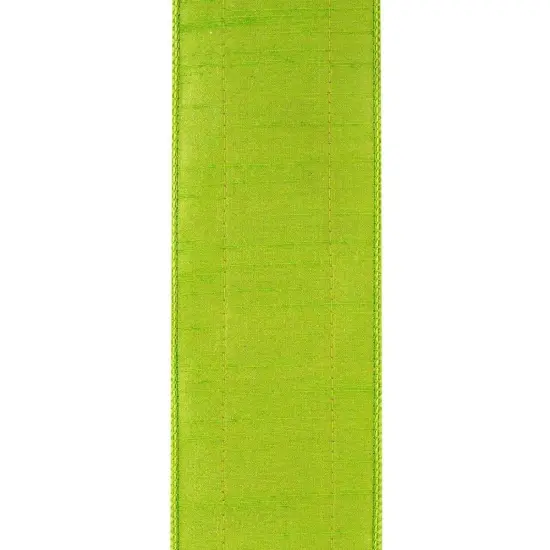 2.5" Regal Stripe Trimming Dupioni Ribbon: Lime/Pink (5 Yards) {2}