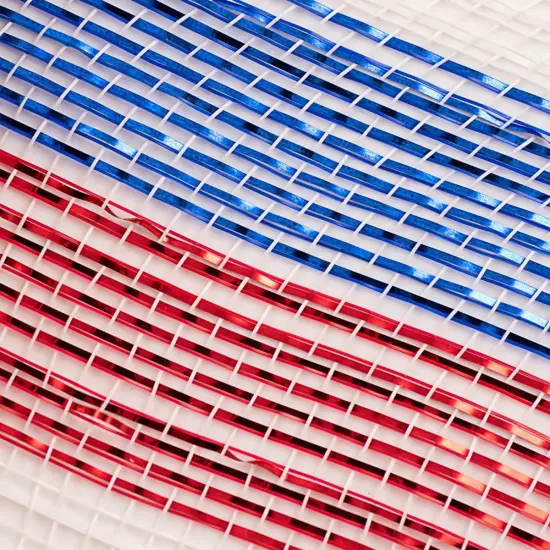 10" Poly Deco Mesh Ribbon: Deluxe Stripe Patriotic {2}