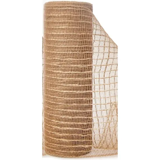 10" Burlap Poly Jute Mesh Ribbon Natural (10 Yards) {2}