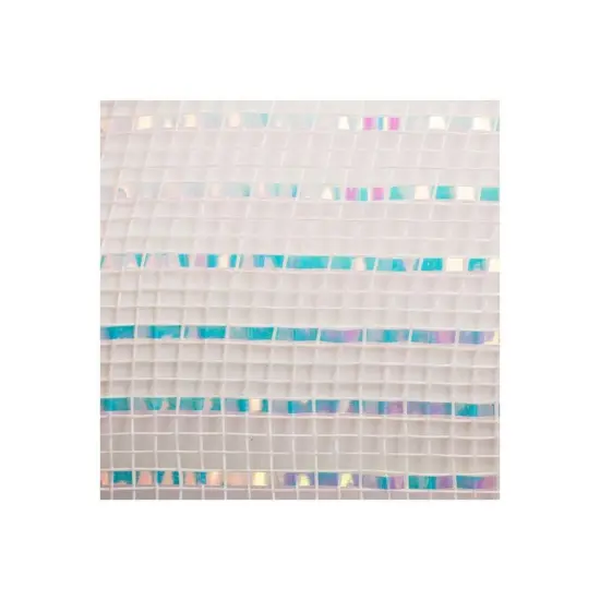 10" Iridescent Foil Mesh Ribbon: White (10 Yards) {4}