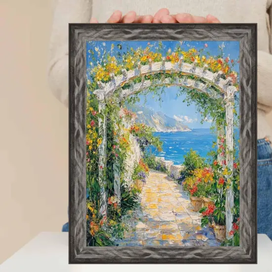 Gunmetal Slope Glossy Black Picture Frame 36x36 frame {3}