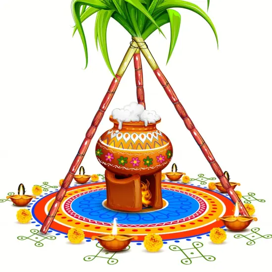 Ugadi Backdrop Banner 5x8 Feet Pongal Decor Indian Harvest Festival Background Holiday Banner Wall Backdrop for Photography Pongal Ugadi Party Celebration - Decorative Photo Props {6}