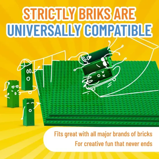 Strictly Briks Classic Stackable Baseplates, Building Bricks For Towers, Shelves, and More, 100% Compatible with All Major Brands, Green, 4 Base Plates & 30 Stackers, 6x6 Inches, Ages 3-14 {4}