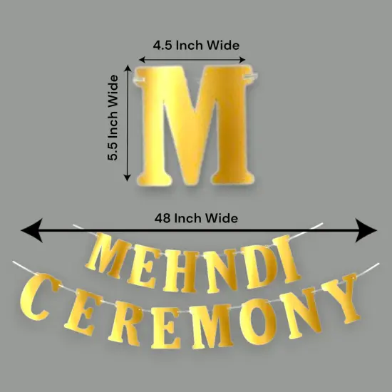 Mehndi Ceremony Banner Bunting Diy Indian Wedding Banner Sign Mehendi Backdrop Decoration Party Decorations Letter Banner Kit -mehendi Signs {4}
