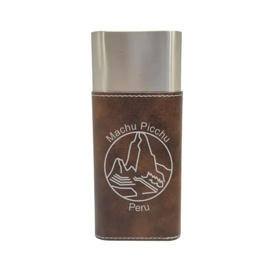 Cigar Case with Cutter - Machu Picchu Peru - Leather Rustic/Silver {1}