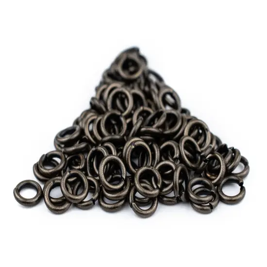 The Bead Chest Black 6mm Round Open Jump Rings, Pack of 100 {4}