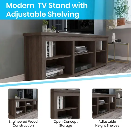 Merrick Lane Fincastle 6 Cubby 65" TV Stand for up to 80" TV's {10}