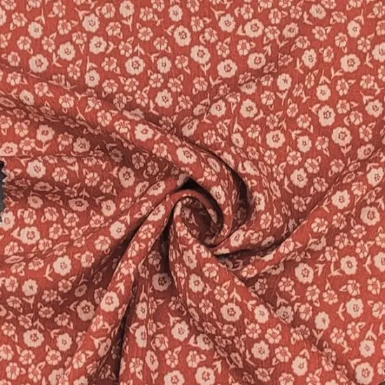 1 Yard Red Oatmeal Rayon Crinkle Apparel Fabric 50/52 inches Width {1}