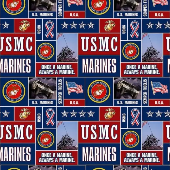 Sykel Enterprises U.S Marine Fleece Fabric by the Yard {1}