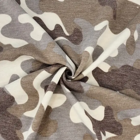 1 Yard Taupe French Terry Fabric Lightweight Stretch Knit 58/60 Inches {1}