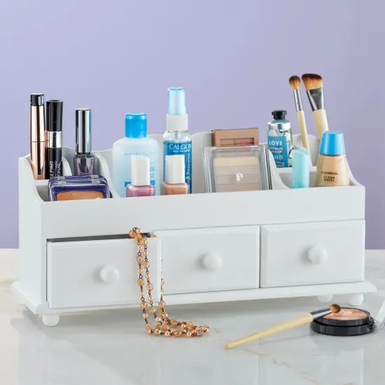 Collections Etc 3 Drawer Desk Organizer with Large Center Compartment {4}