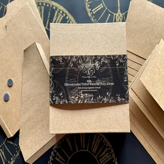 Graphic 45 Deconstructed Trifold Waterfall Folio Album-Kraft {3}