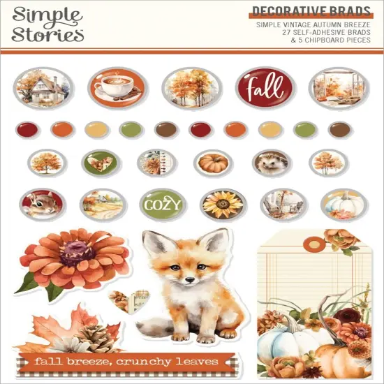 Simple Stories Decorative Brads-Simple Vintage Autumn Breeze {1}