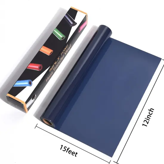 Navy Iron on Vinyl 12Inch by 15ft Roll HTV {2}