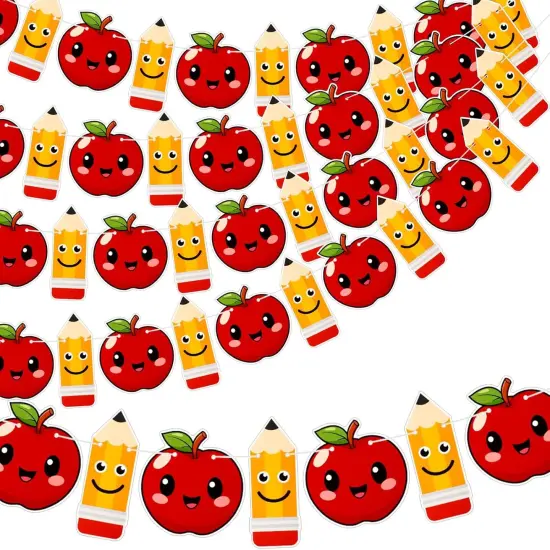5 Pieces Apple Banner for Back to School Decorations Pencil {1}